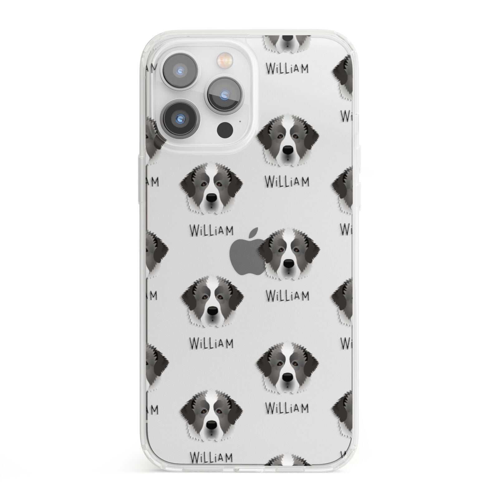 Pyrenean Mastiff Icon with Name iPhone 13 Pro Max Clear Bumper Case