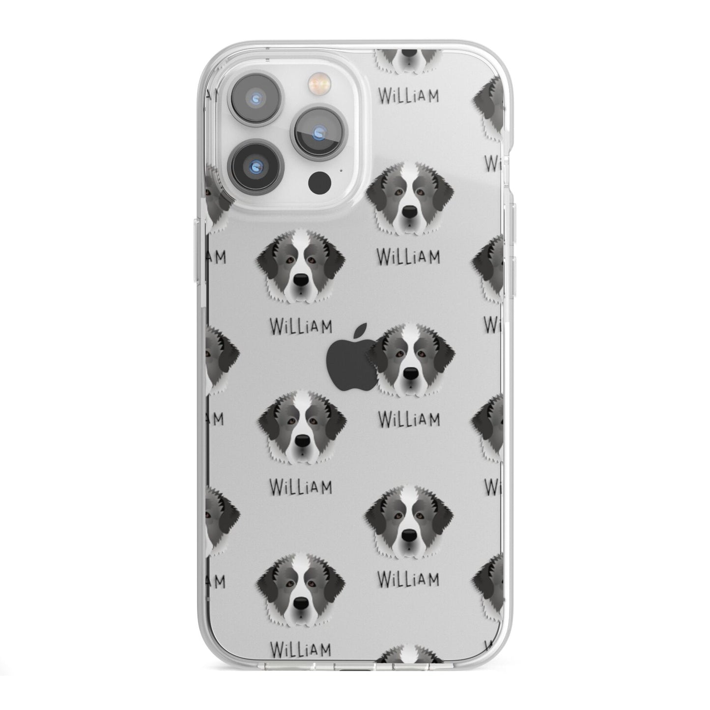 Pyrenean Mastiff Icon with Name iPhone 13 Pro Max TPU Impact Case with White Edges