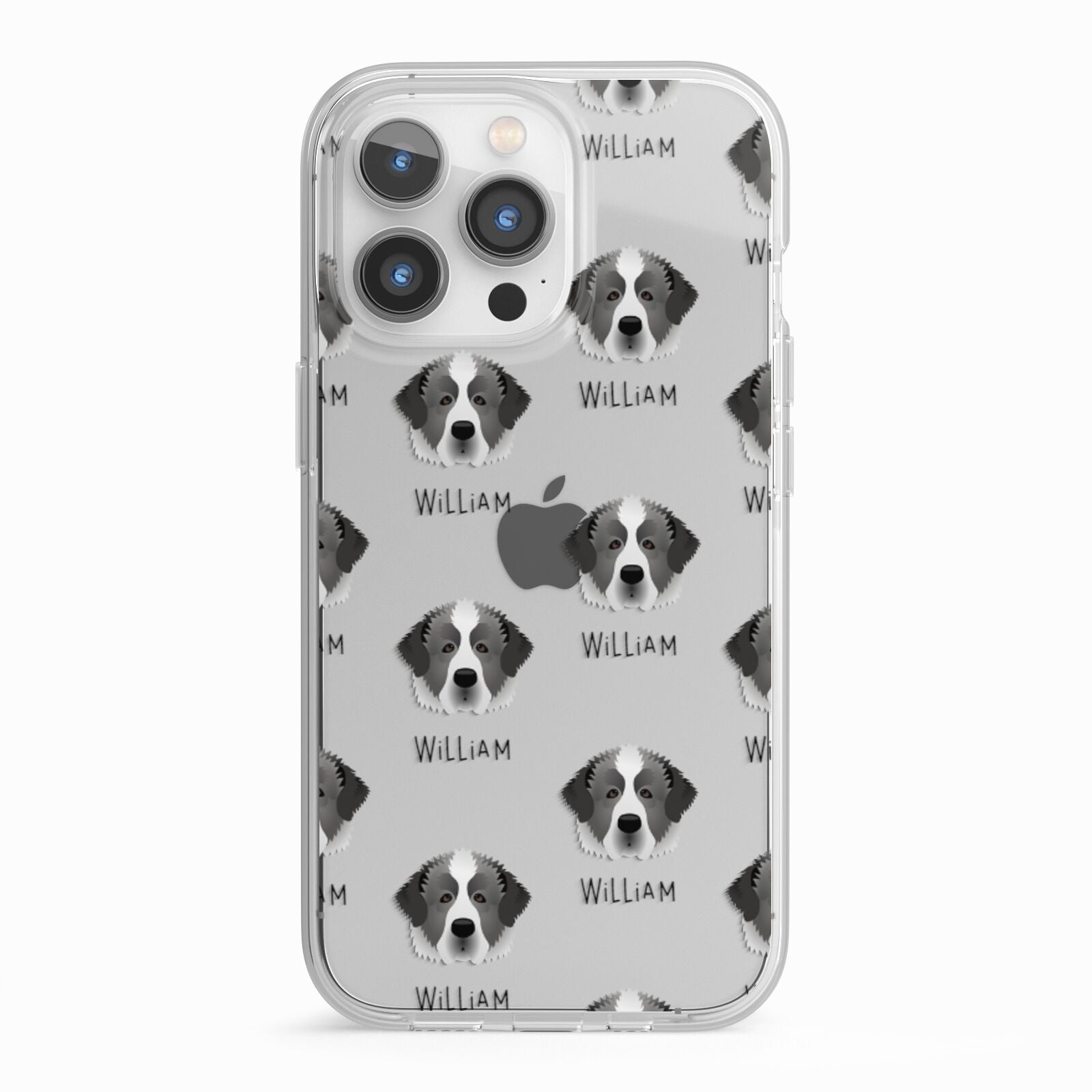 Pyrenean Mastiff Icon with Name iPhone 13 Pro TPU Impact Case with White Edges