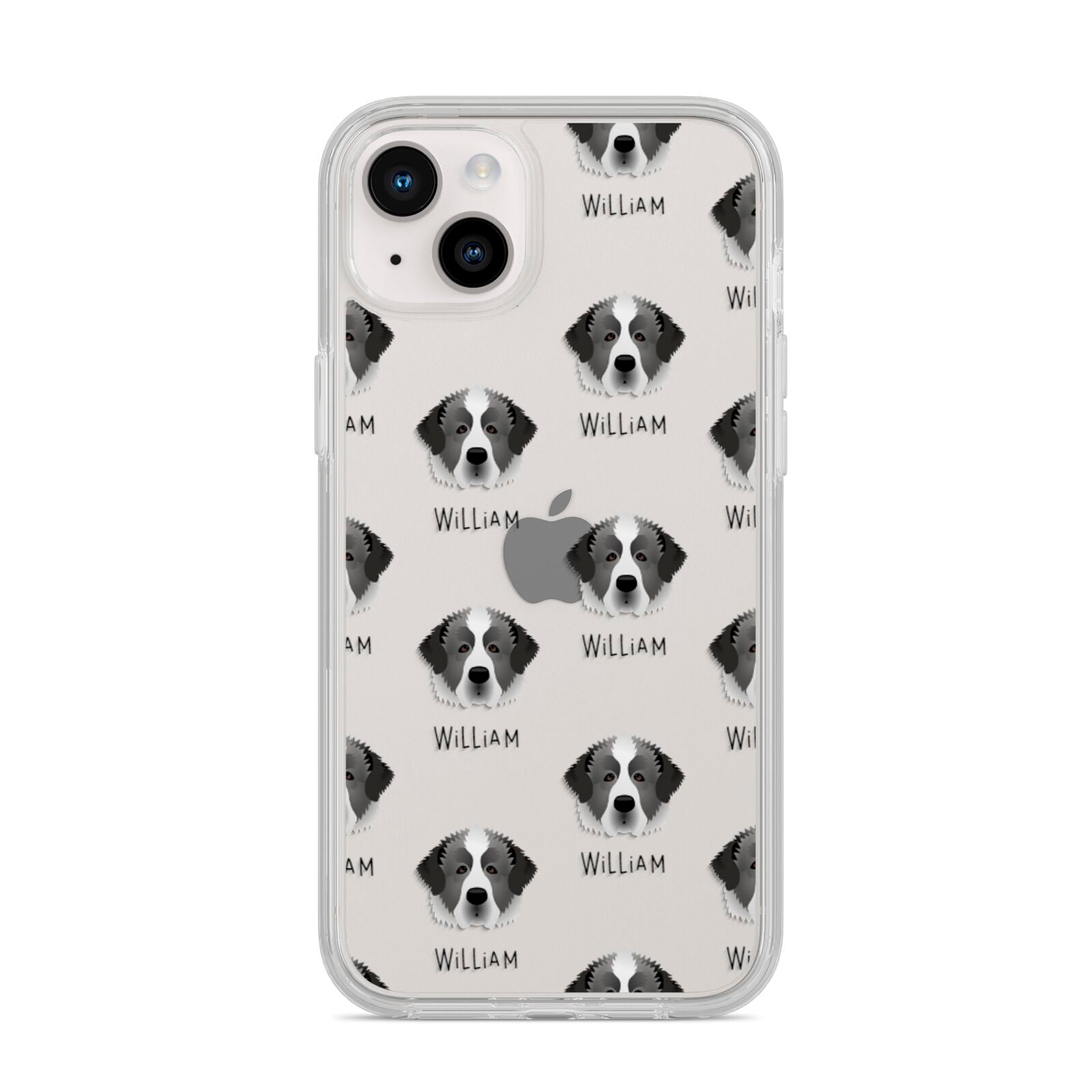 Pyrenean Mastiff Icon with Name iPhone 14 Plus Clear Tough Case Starlight