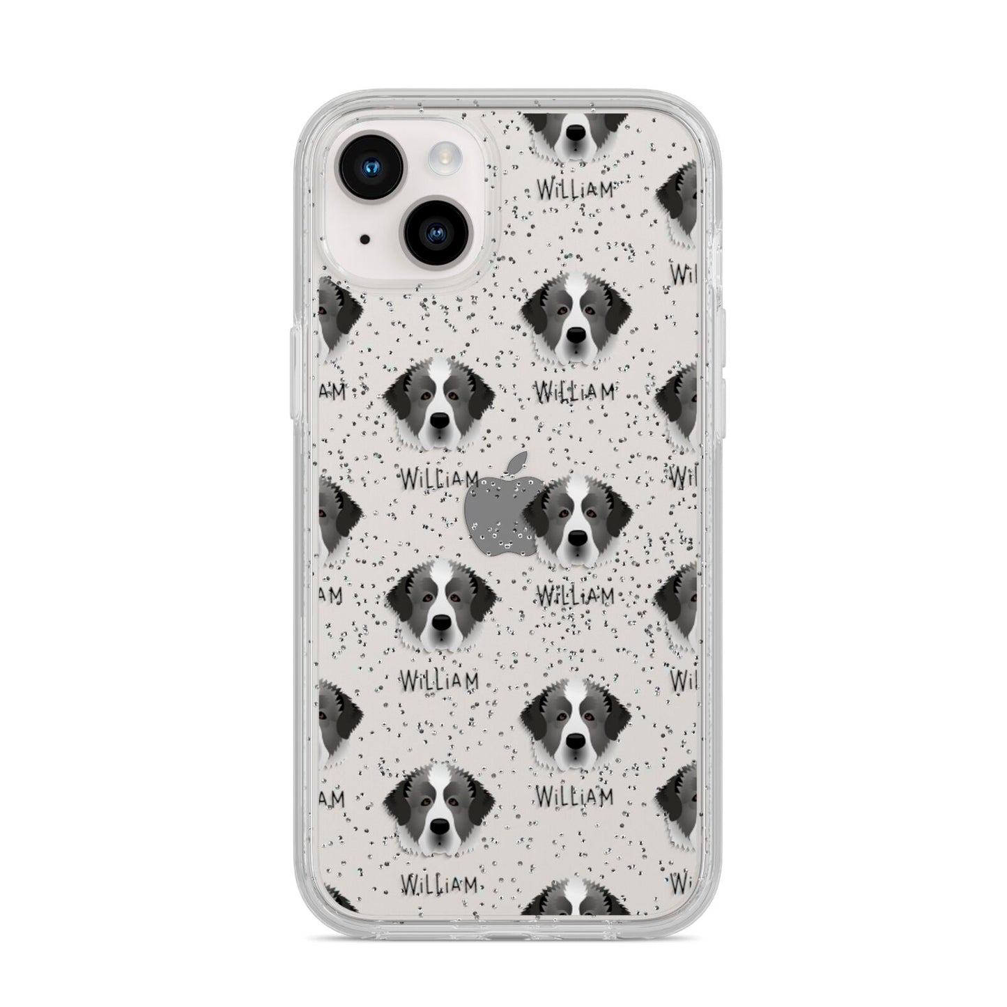 Pyrenean Mastiff Icon with Name iPhone 14 Plus Glitter Tough Case Starlight