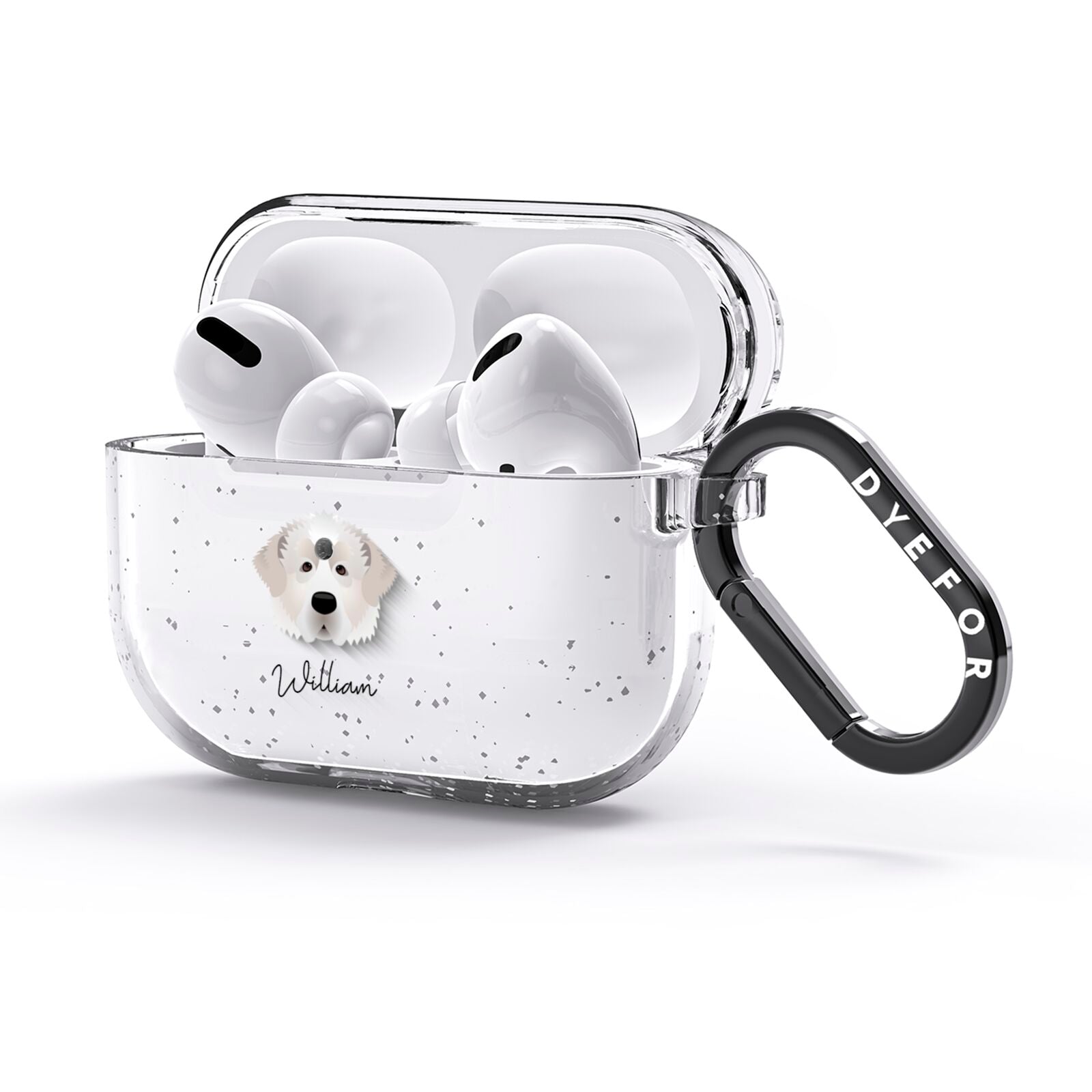 Pyrenean Mastiff Personalised AirPods Glitter Case 3rd Gen Side Image