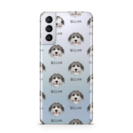 Pyrenean Shepherd Icon with Name Samsung S21 Plus Phone Case