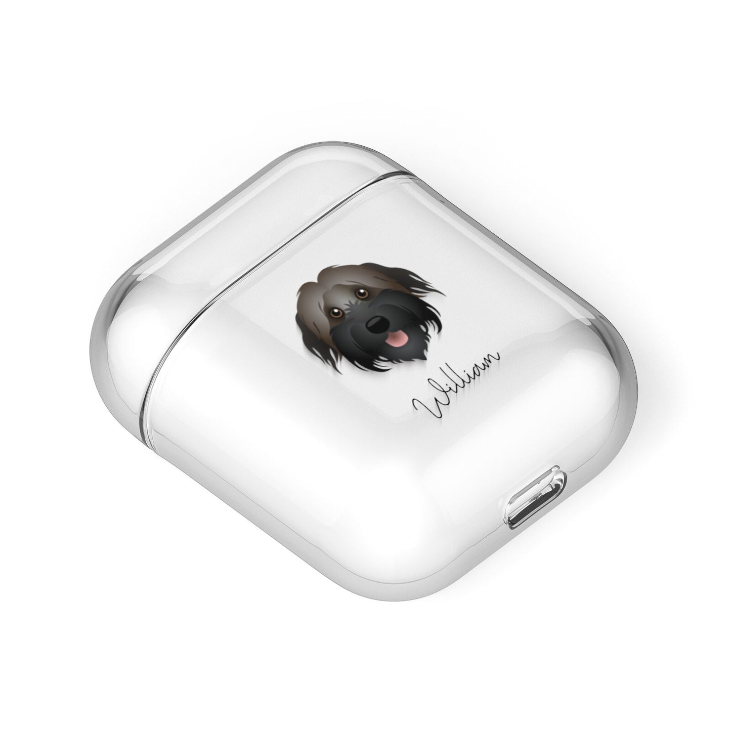 Pyrenean Shepherd Personalised AirPods Case Laid Flat