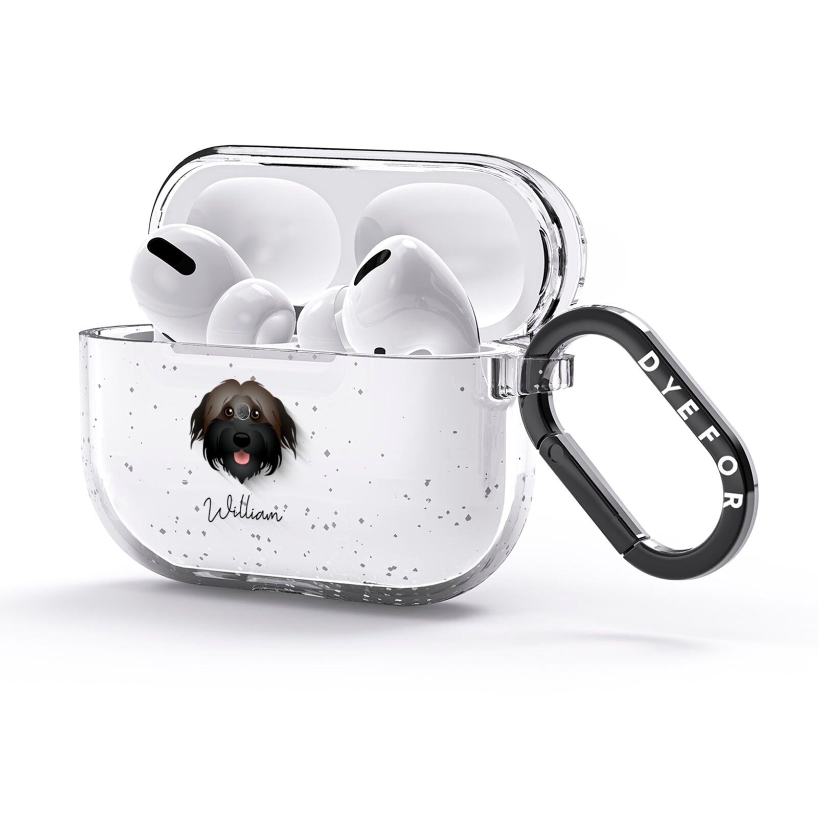 Pyrenean Shepherd Personalised AirPods Glitter Case 3rd Gen Side Image