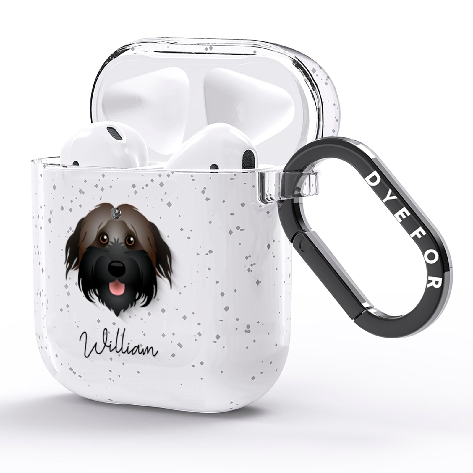 Pyrenean Shepherd Personalised AirPods Glitter Case Side Image