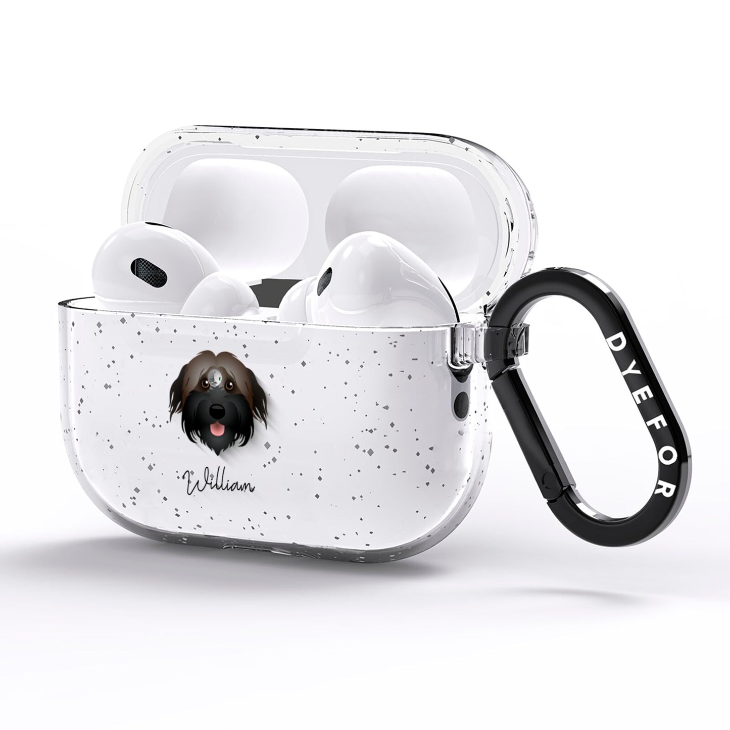 Pyrenean Shepherd Personalised AirPods Pro Glitter Case Side Image