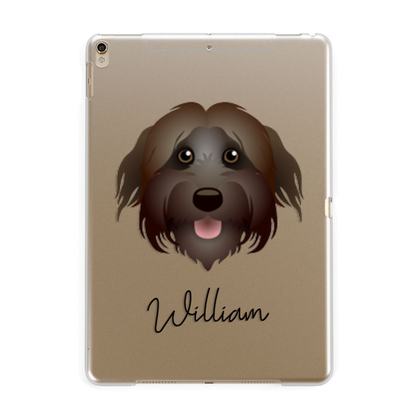 Pyrenean Shepherd Personalised Apple iPad Gold Case