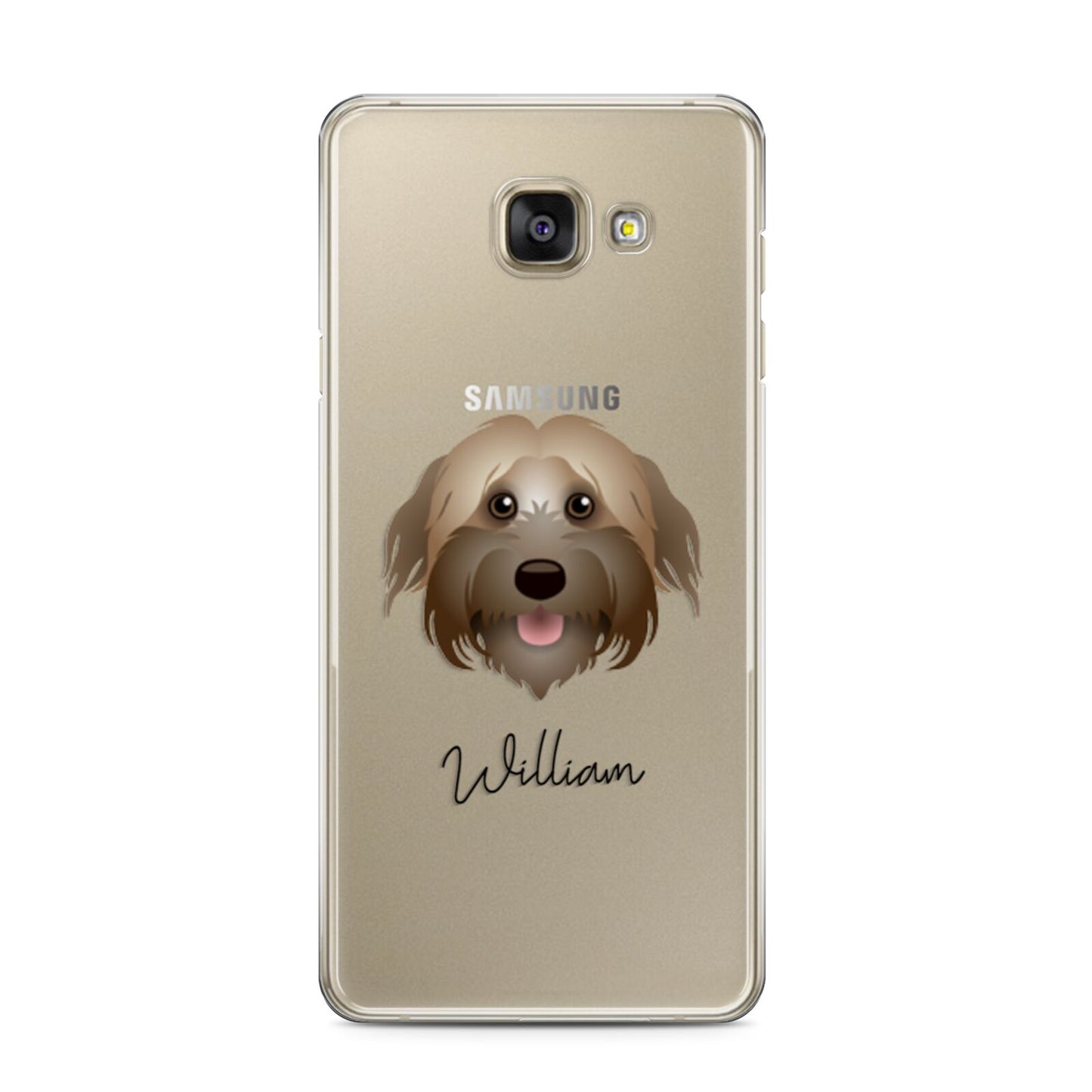 Pyrenean Shepherd Personalised Samsung Galaxy A3 2016 Case on gold phone