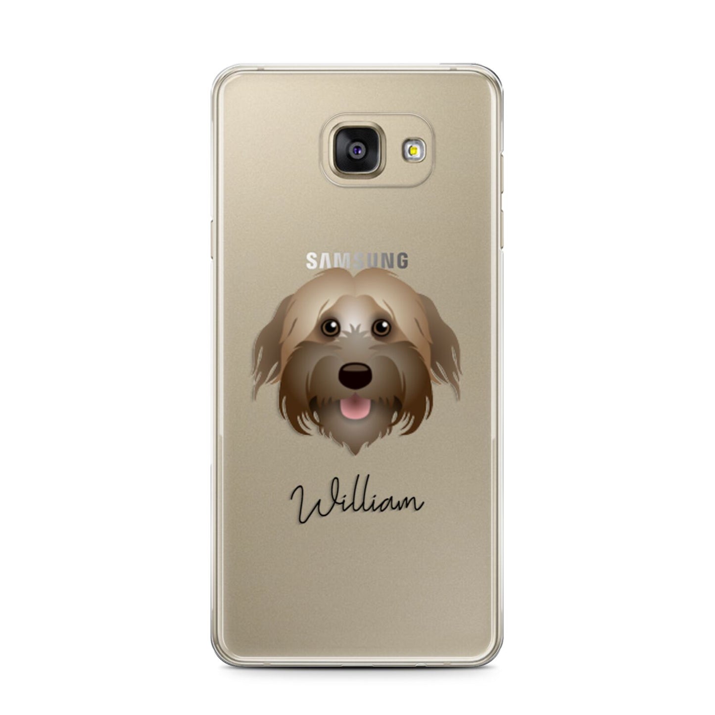 Pyrenean Shepherd Personalised Samsung Galaxy A7 2016 Case on gold phone