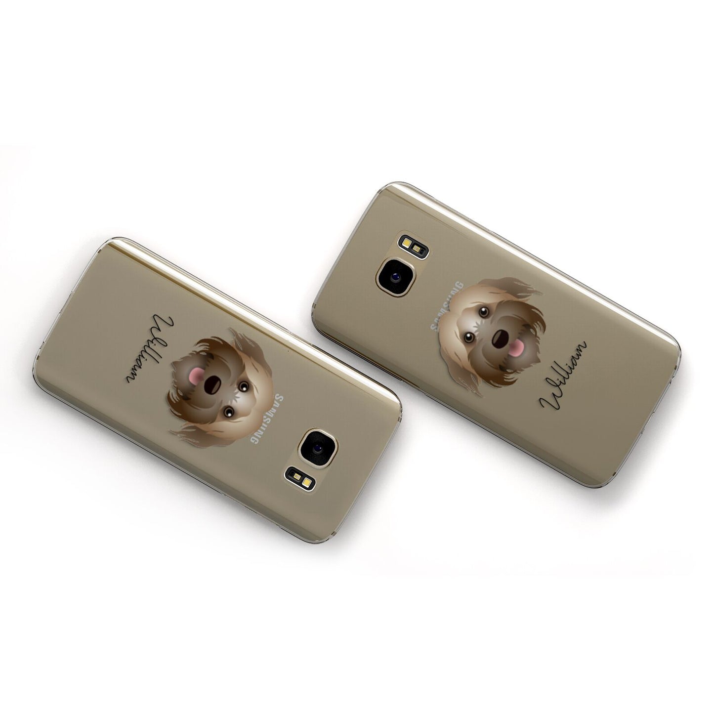 Pyrenean Shepherd Personalised Samsung Galaxy Case Flat Overview