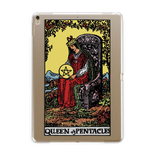 Queen of Pentacles Tarot Card Apple iPad Gold Case