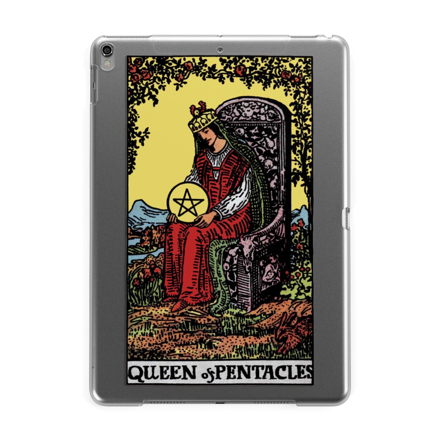 Queen of Pentacles Tarot Card Apple iPad Grey Case