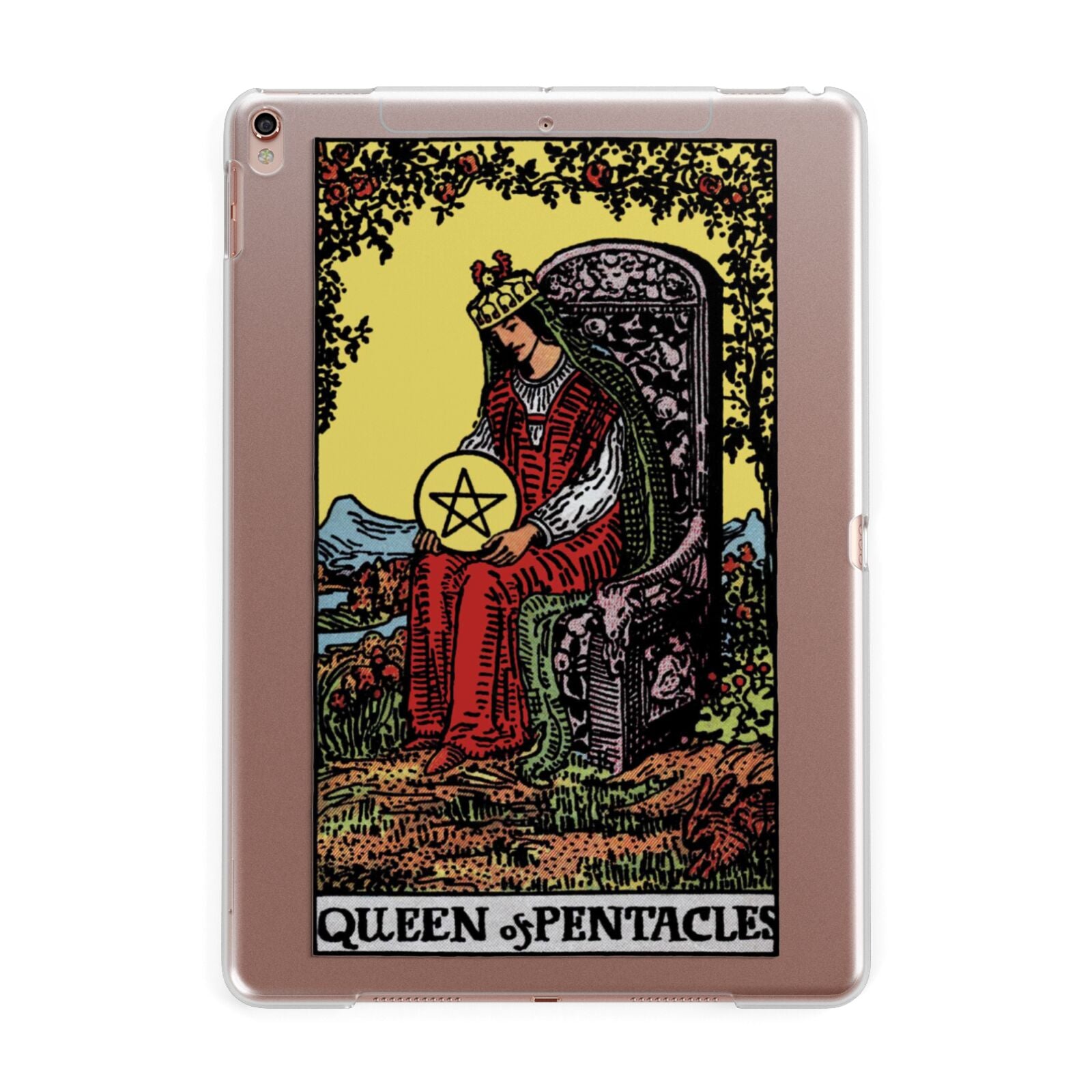 Queen of Pentacles Tarot Card Apple iPad Rose Gold Case