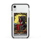 Queen of Pentacles Tarot Card Apple iPhone XR Impact Case Black Edge on Silver Phone