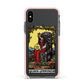 Queen of Pentacles Tarot Card Apple iPhone Xs Impact Case Pink Edge on Black Phone