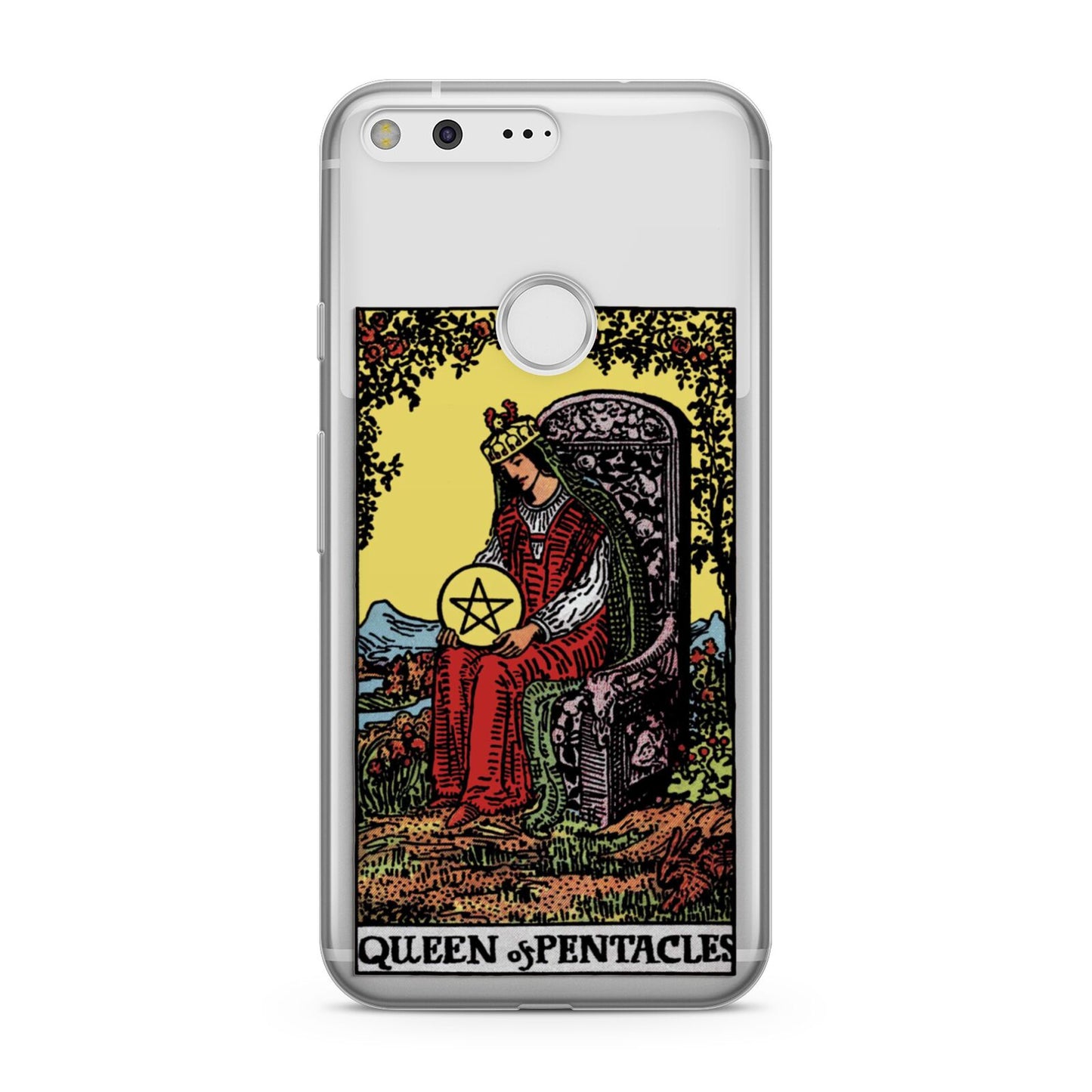 Queen of Pentacles Tarot Card Google Pixel Case