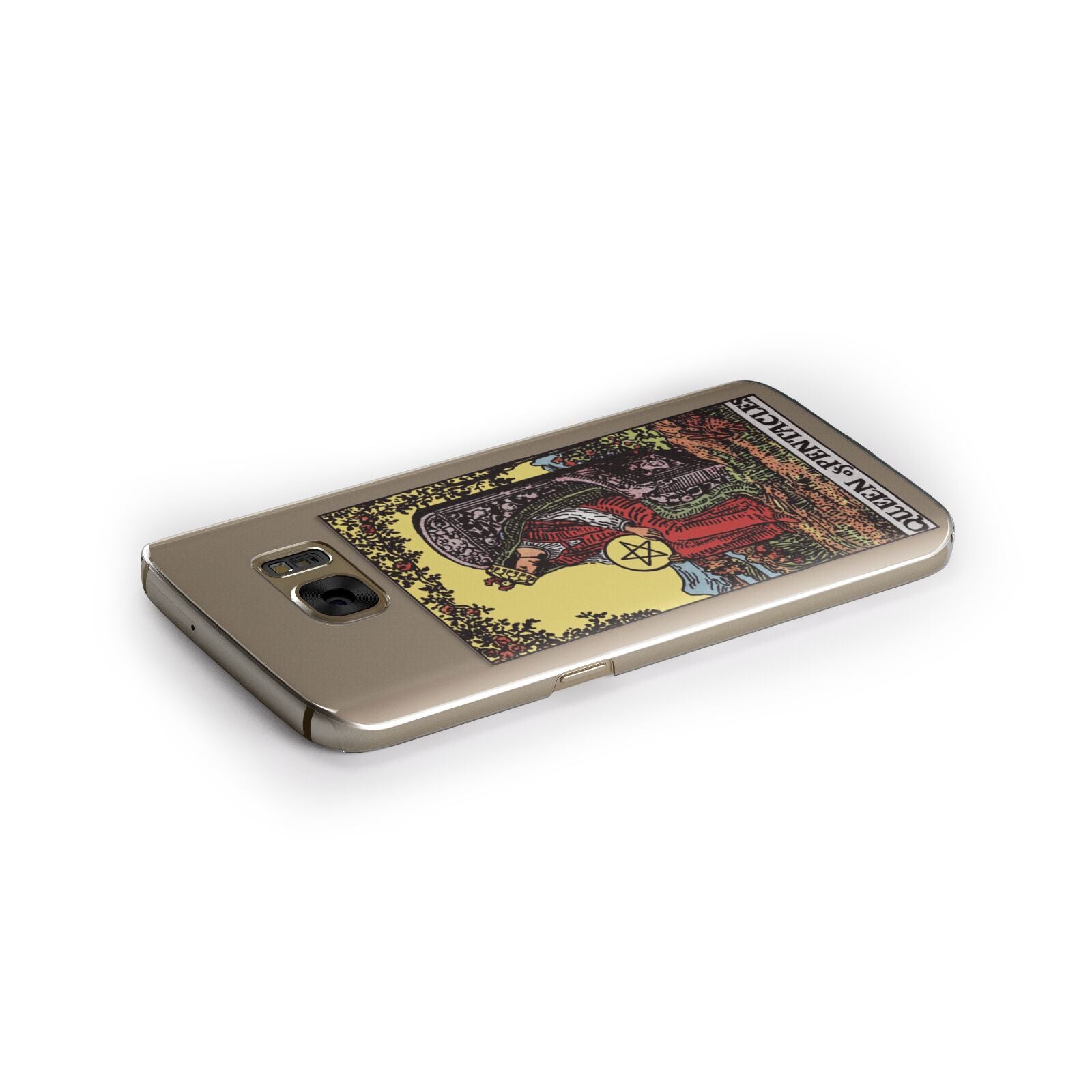 Queen of Pentacles Tarot Card Samsung Galaxy Case Side Close Up