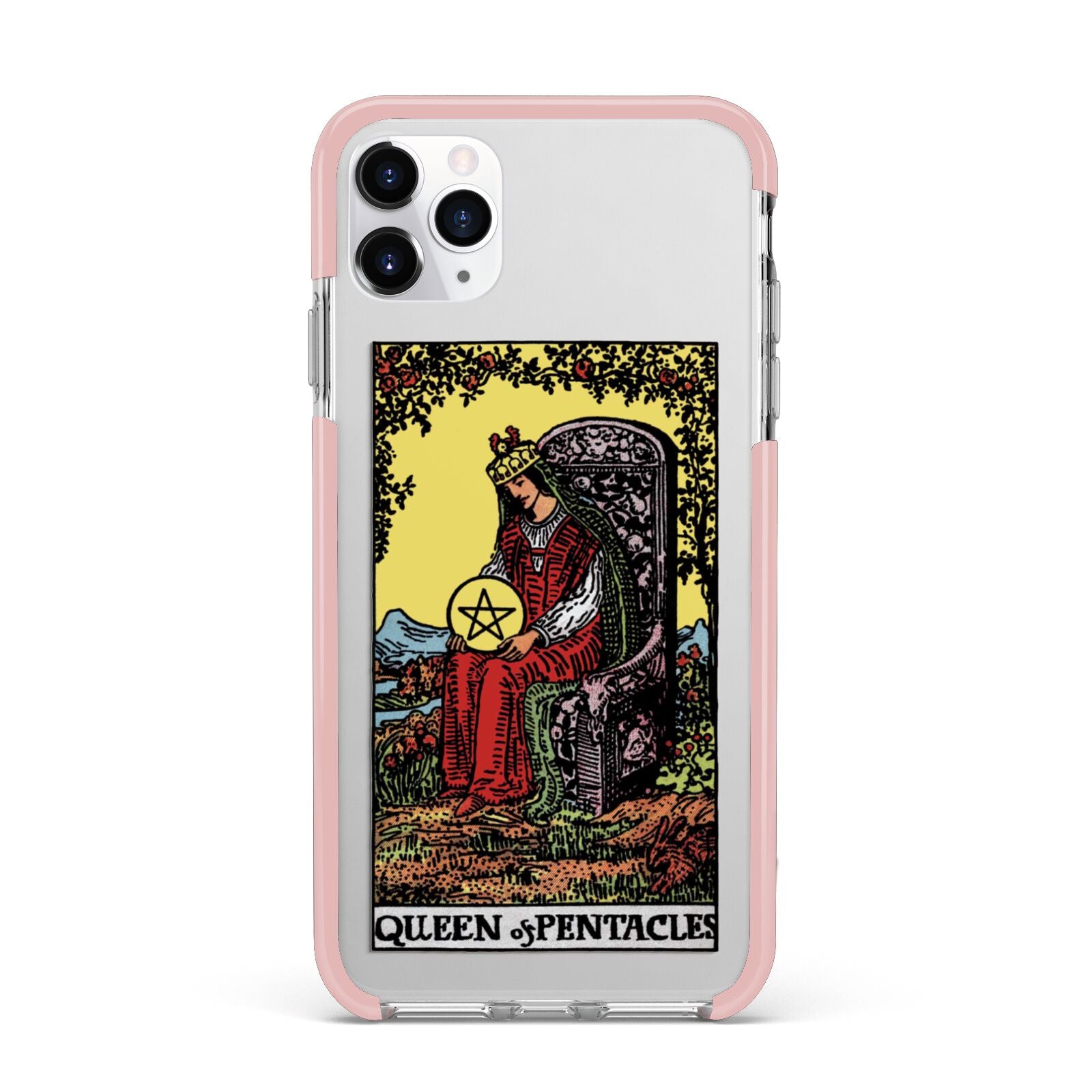 Queen of Pentacles Tarot Card iPhone 11 Pro Max Impact Pink Edge Case