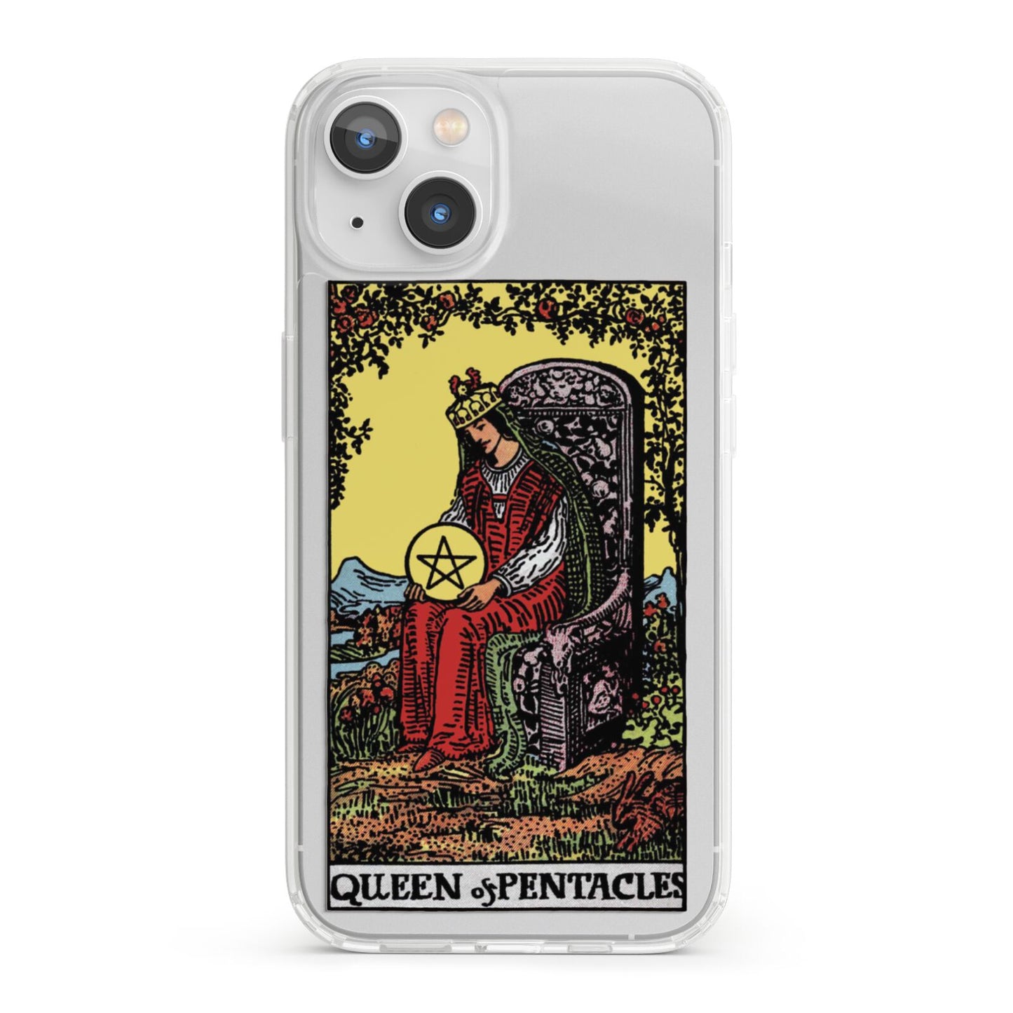 Queen of Pentacles Tarot Card iPhone 13 Clear Bumper Case