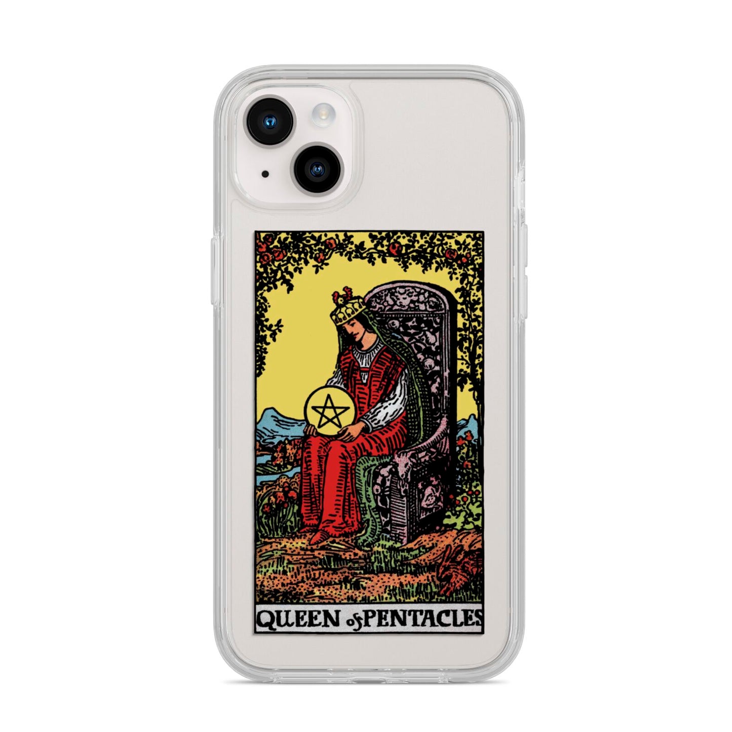 Queen of Pentacles Tarot Card iPhone 14 Plus Clear Tough Case Starlight