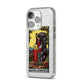 Queen of Pentacles Tarot Card iPhone 14 Pro Glitter Tough Case Silver Angled Image