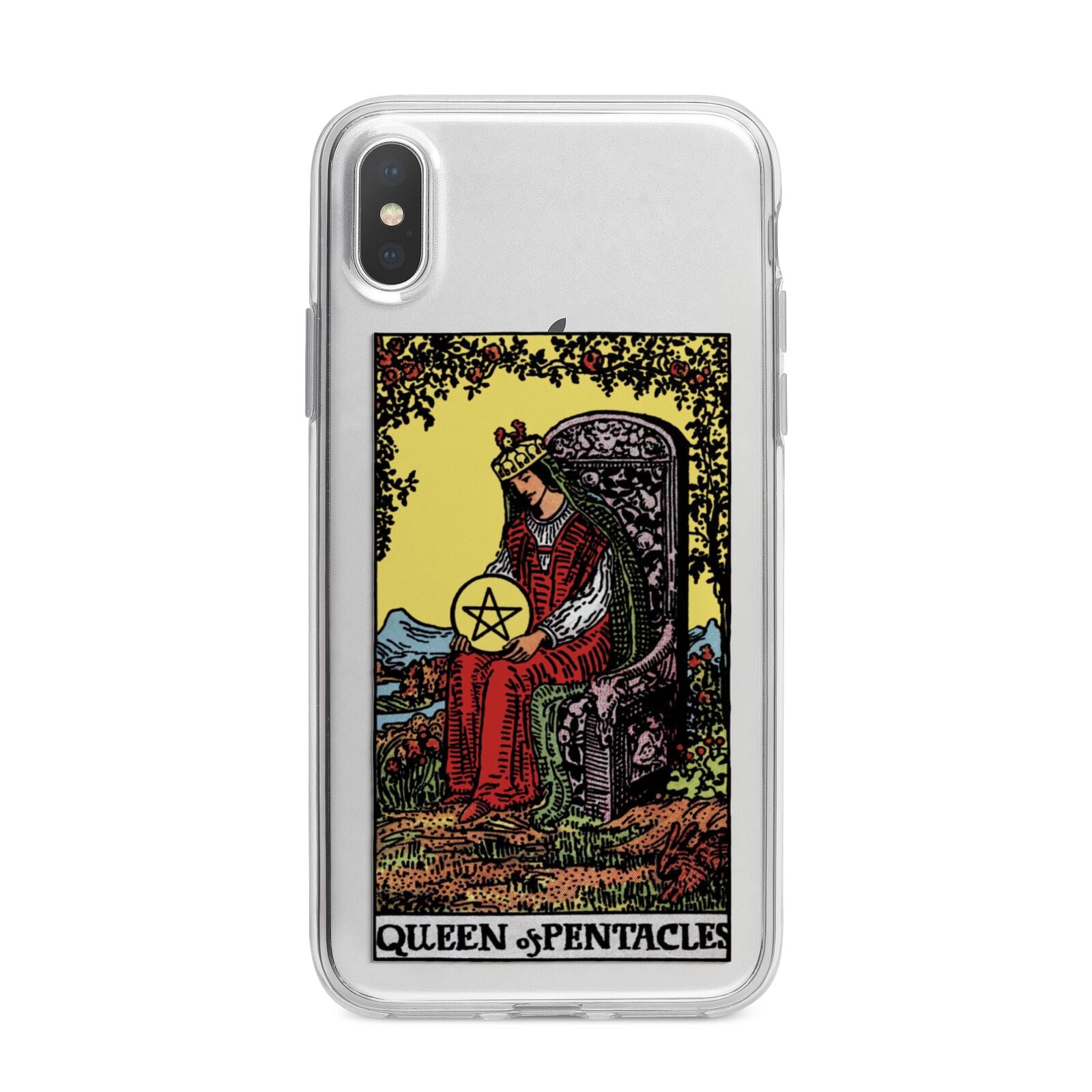 Queen of Pentacles Tarot Card iPhone X Bumper Case on Silver iPhone Alternative Image 1