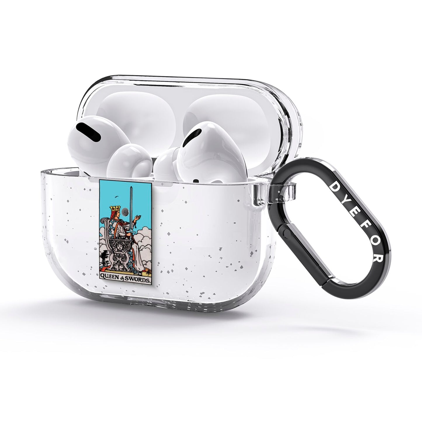 Queen of Swords Tarot Card AirPods Glitter Case 3rd Gen Side Image