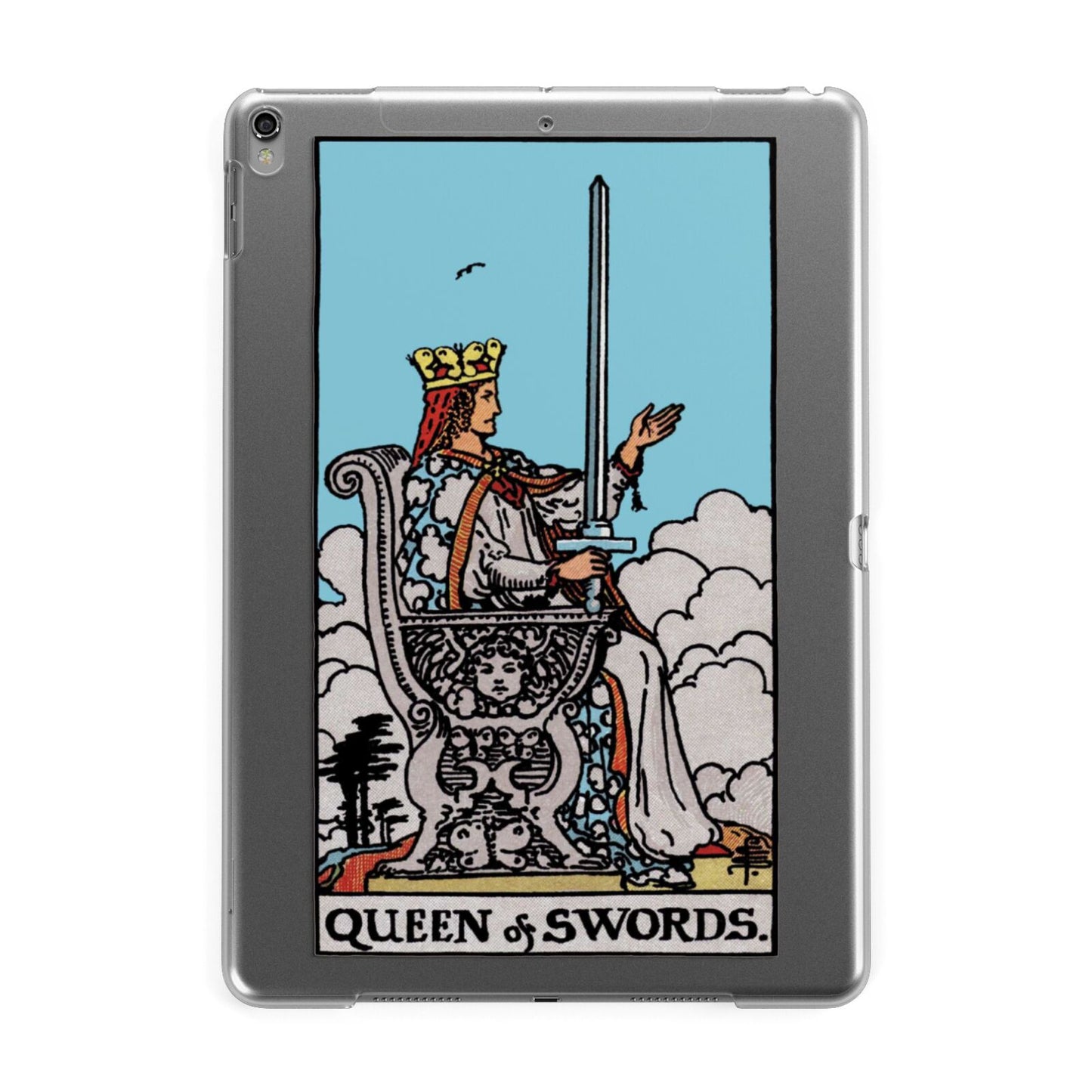 Queen of Swords Tarot Card Apple iPad Grey Case