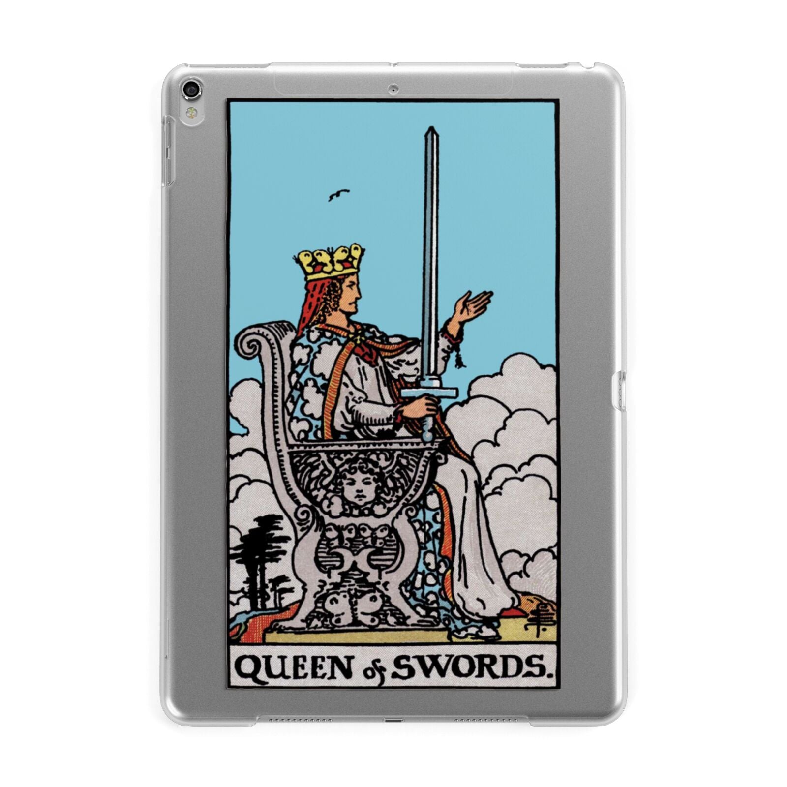 Queen of Swords Tarot Card Apple iPad Silver Case