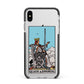 Queen of Swords Tarot Card Apple iPhone Xs Max Impact Case Black Edge on Silver Phone