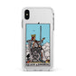 Queen of Swords Tarot Card Apple iPhone Xs Max Impact Case White Edge on Silver Phone