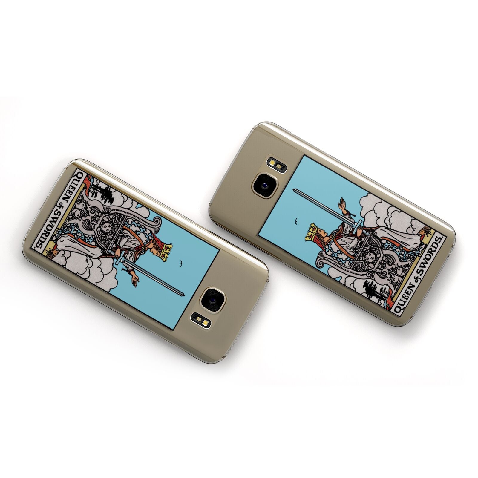 Queen of Swords Tarot Card Samsung Galaxy Case Flat Overview