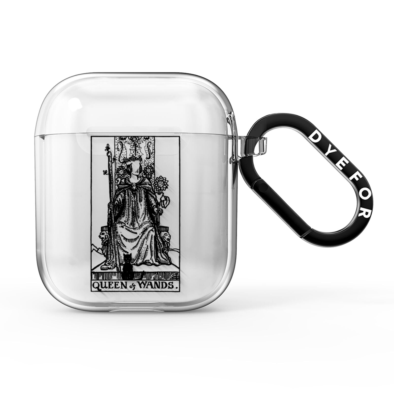 Queen of Wands Monochrome AirPods Clear Case