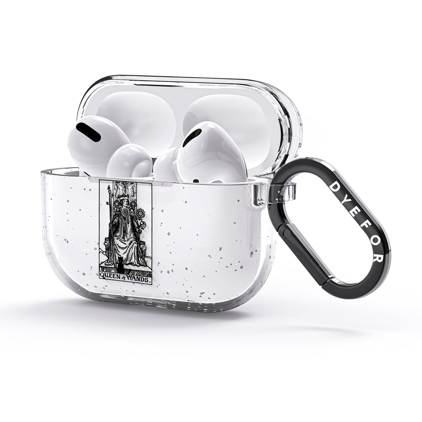 Queen of Wands Monochrome AirPods Glitter Case 3rd Gen Side Image