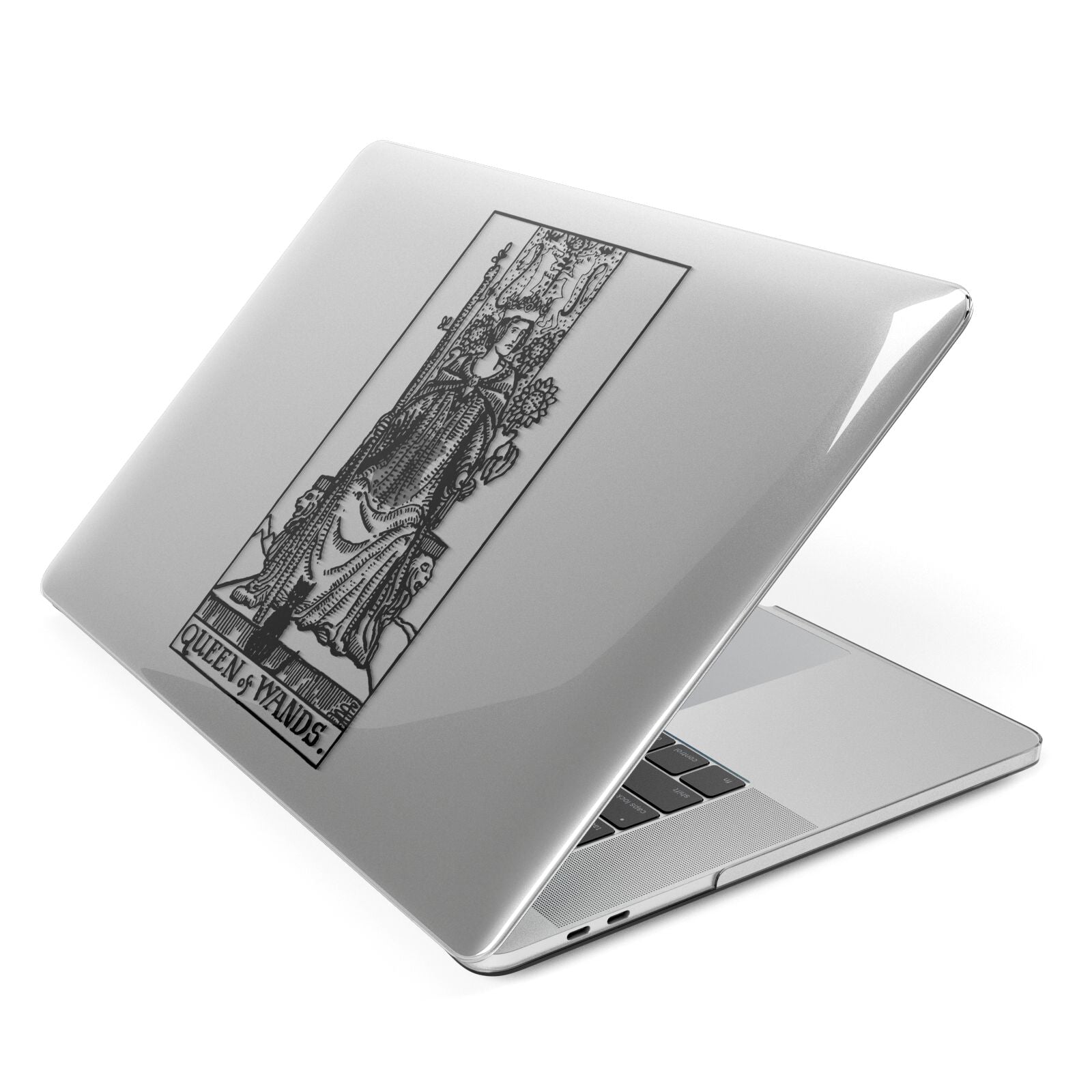 Queen of Wands Monochrome Apple MacBook Case Side View