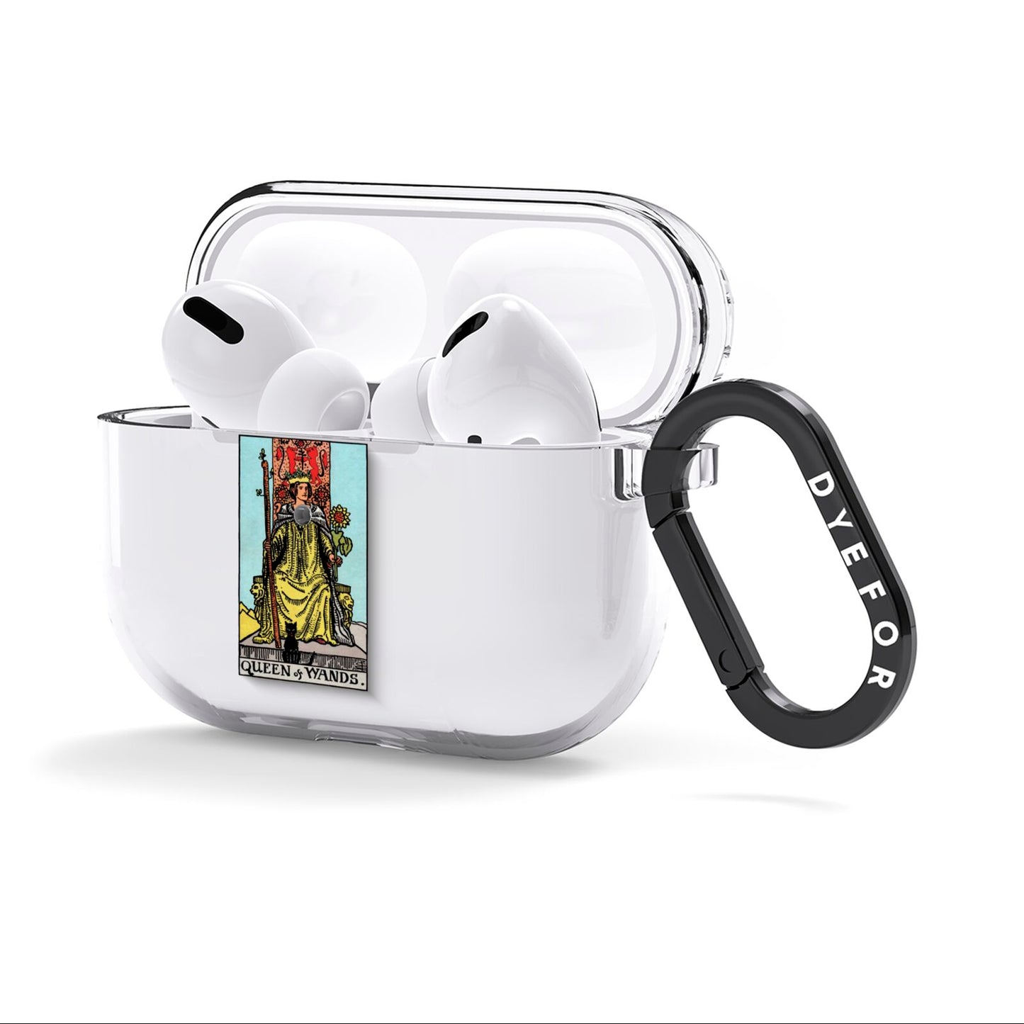 Queen of Wands Tarot Card AirPods Clear Case 3rd Gen Side Image