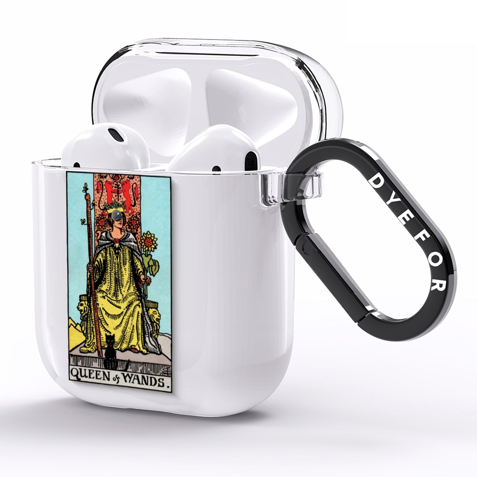 Queen of Wands Tarot Card AirPods Clear Case Side Image