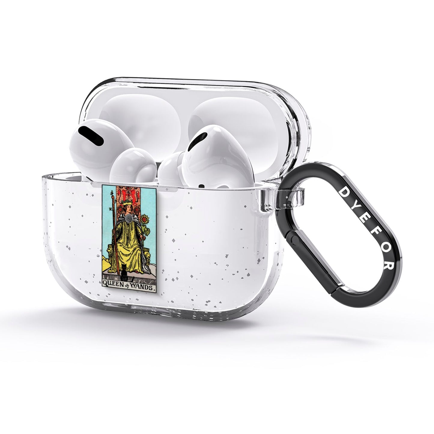 Queen of Wands Tarot Card AirPods Glitter Case 3rd Gen Side Image