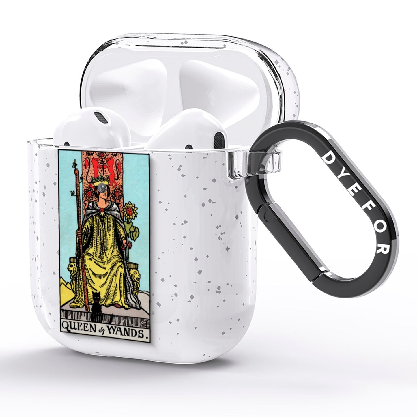 Queen of Wands Tarot Card AirPods Glitter Case Side Image