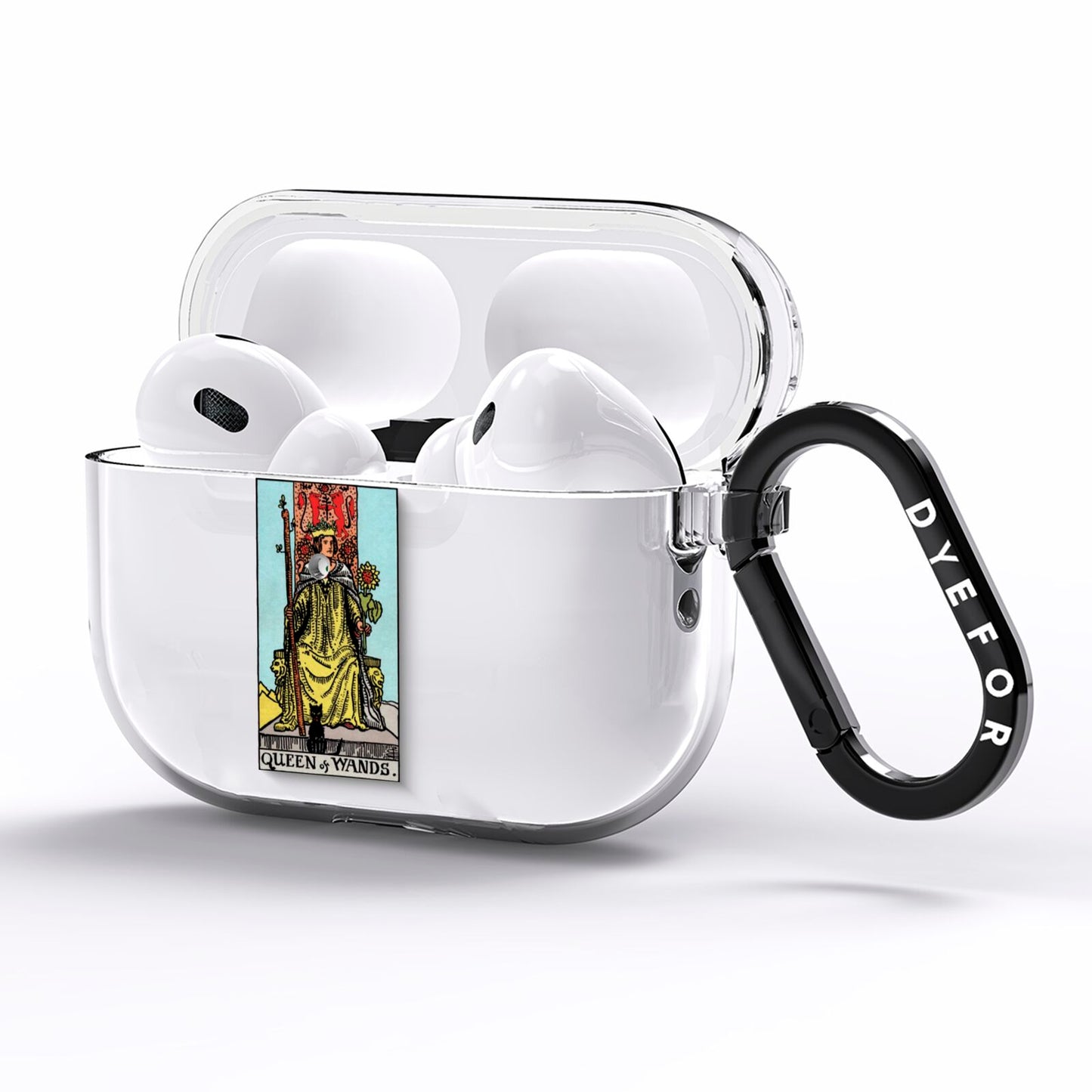 Queen of Wands Tarot Card AirPods Pro Clear Case Side Image