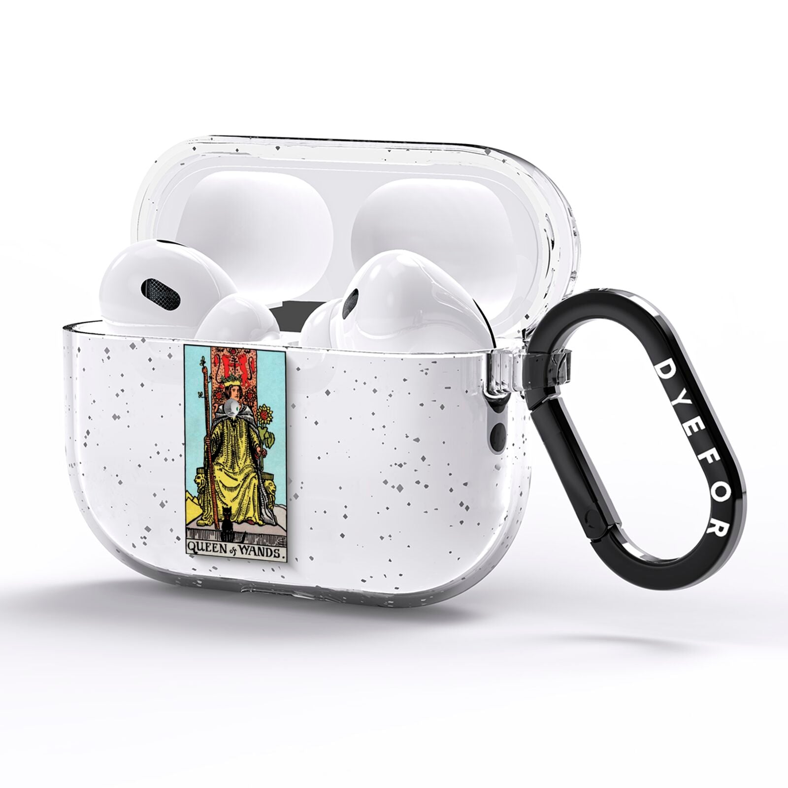 Queen of Wands Tarot Card AirPods Pro Glitter Case Side Image