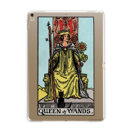 Queen of Wands Tarot Card Apple iPad Gold Case