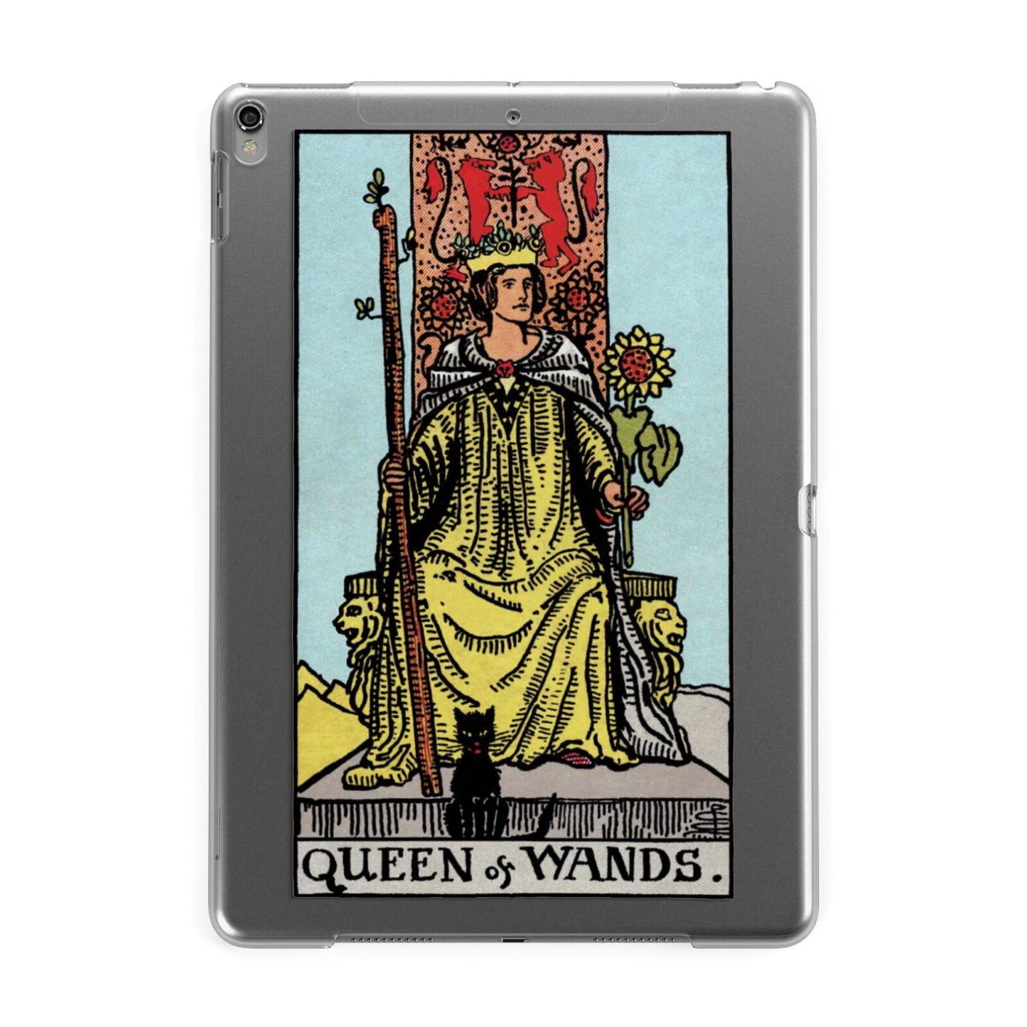 Queen of Wands Tarot Card Apple iPad Grey Case