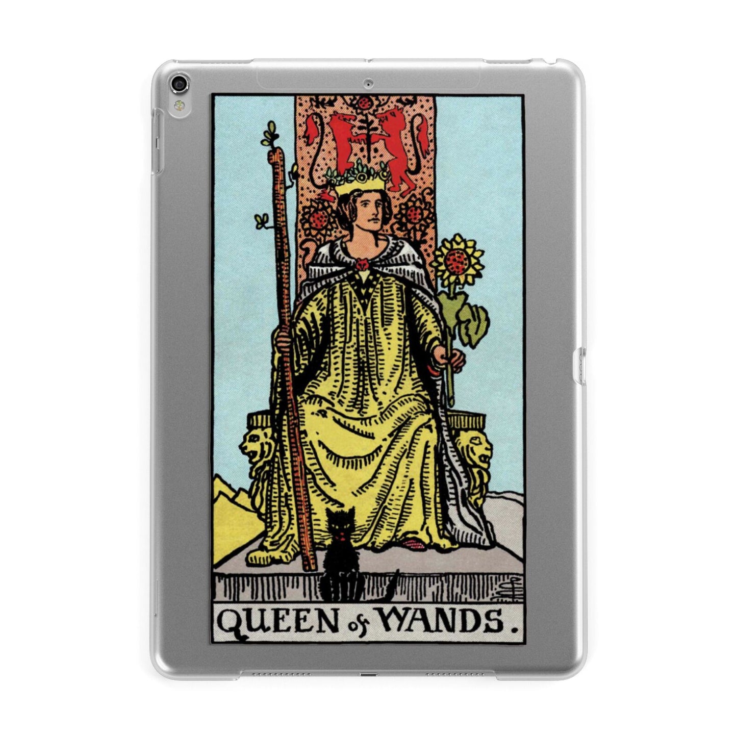 Queen of Wands Tarot Card Apple iPad Silver Case