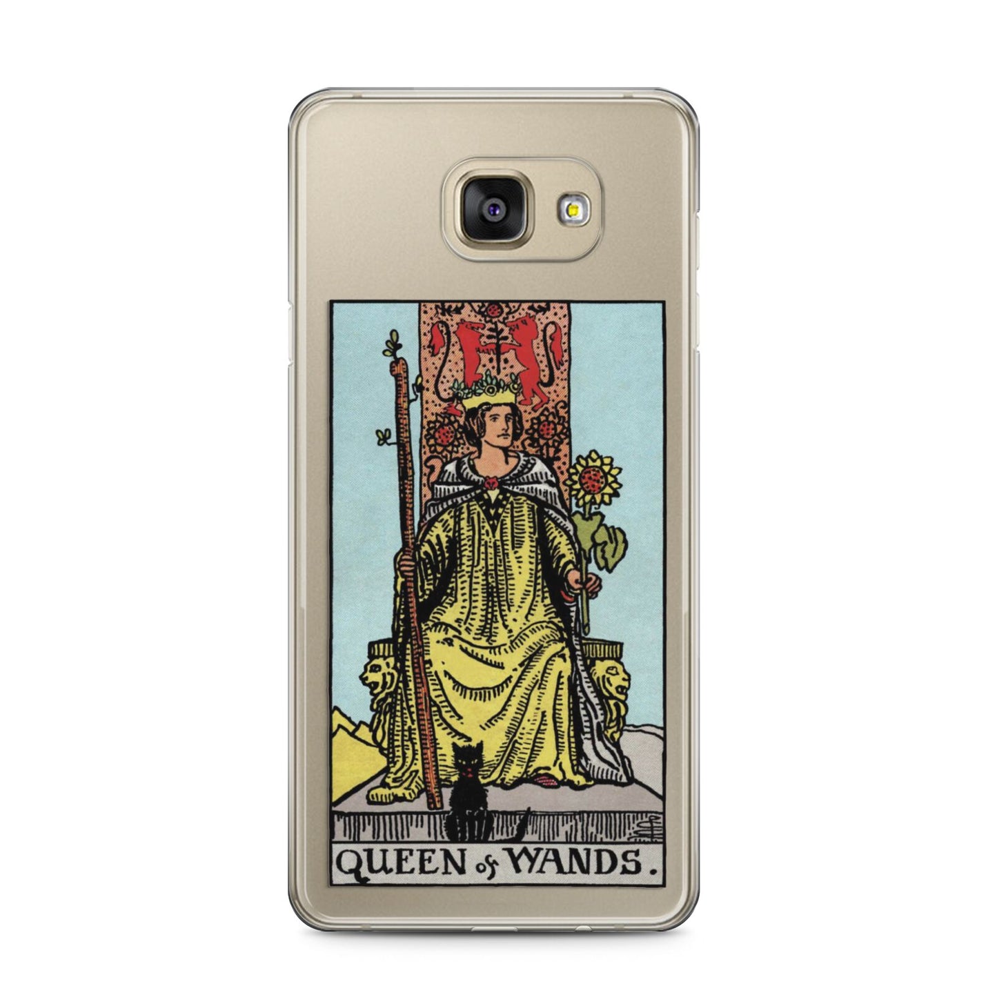 Queen of Wands Tarot Card Samsung Galaxy A5 2016 Case on gold phone