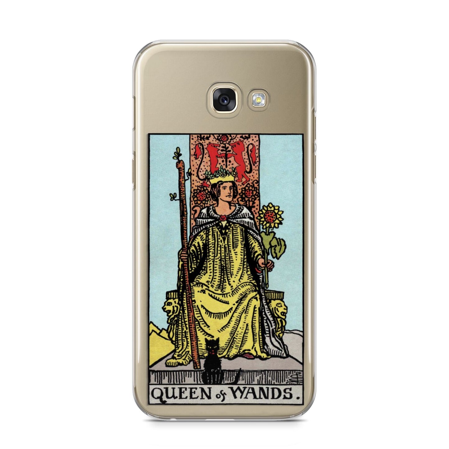 Queen of Wands Tarot Card Samsung Galaxy A5 2017 Case on gold phone