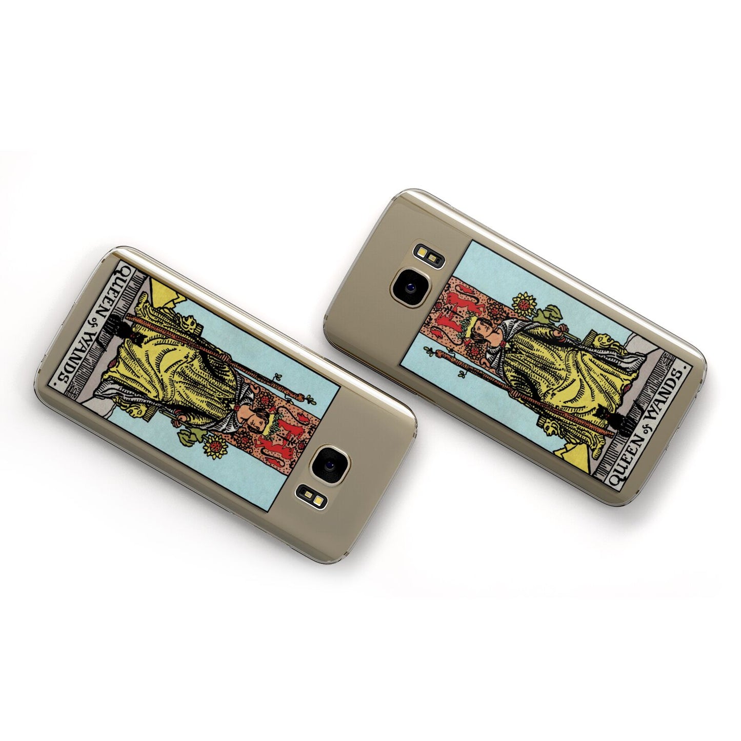 Queen of Wands Tarot Card Samsung Galaxy Case Flat Overview