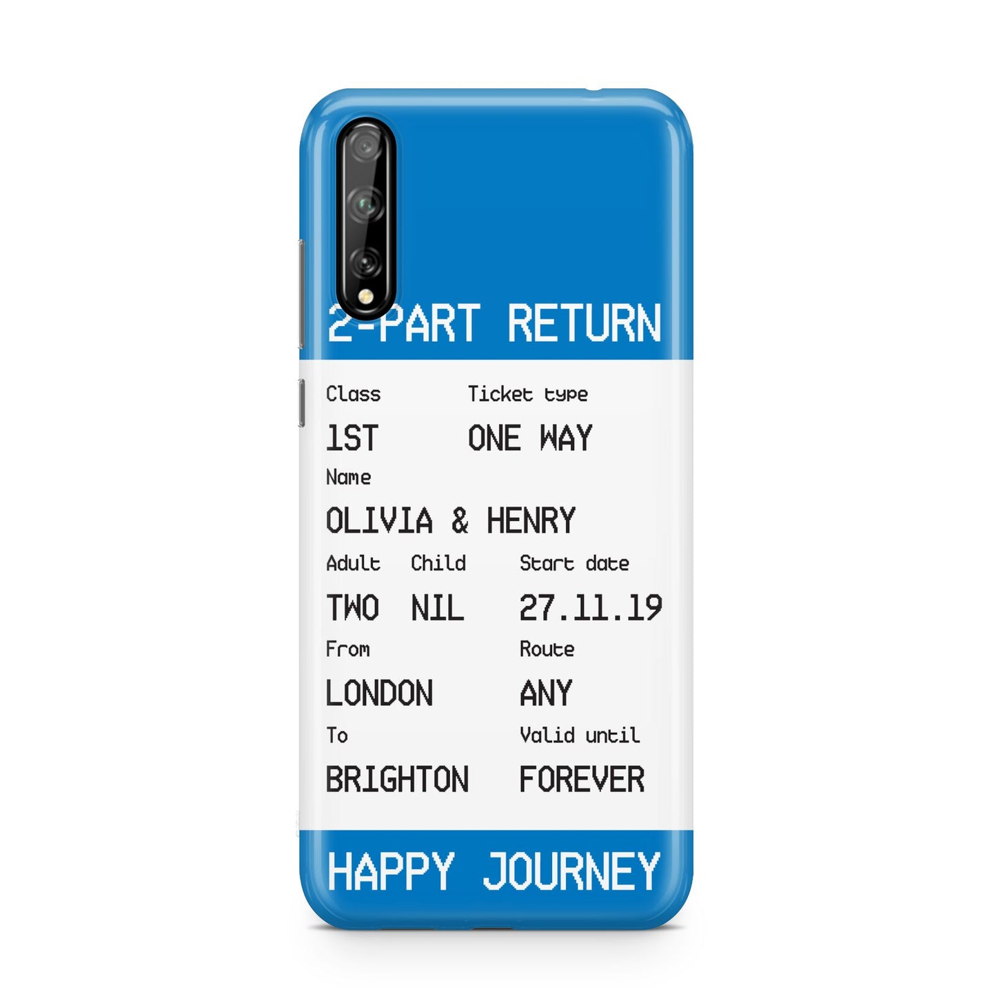 Rail Ticket with Name Huawei Enjoy 10s Phone Case