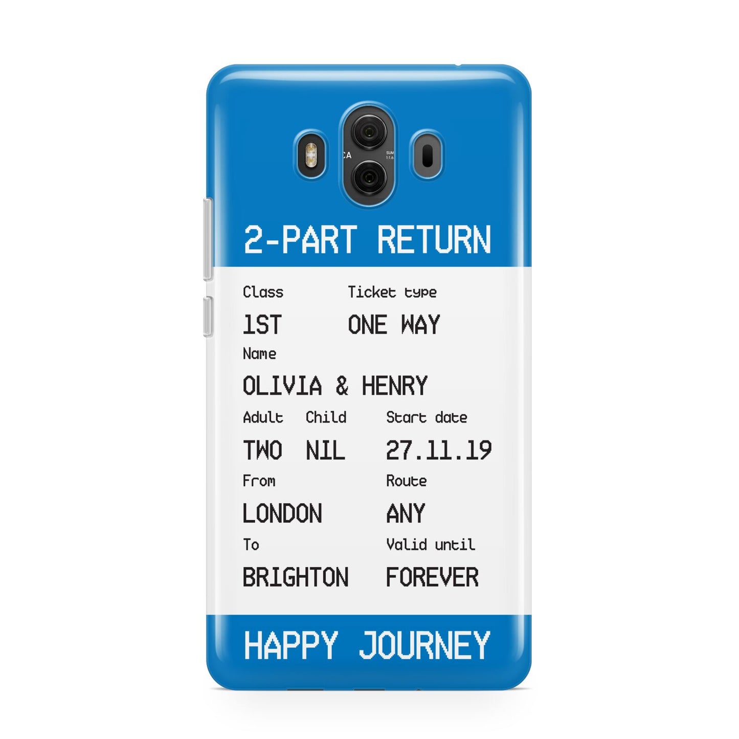 Rail Ticket with Name Huawei Mate 10 Protective Phone Case